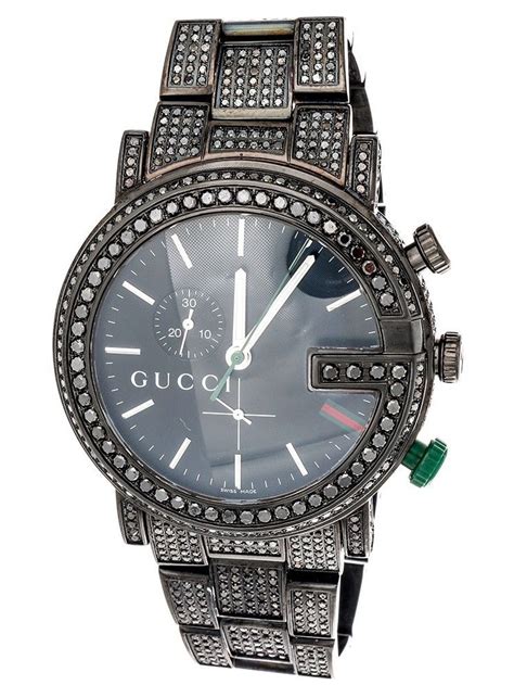 gucci mens watch uk|men's black diamond Gucci watch.